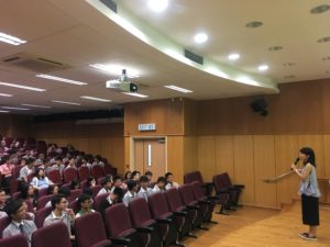 Prof. Dorothy Chan delivered a talk on promoting the health of South Asians to 150 students in Pui Kiu College, Hong Kong