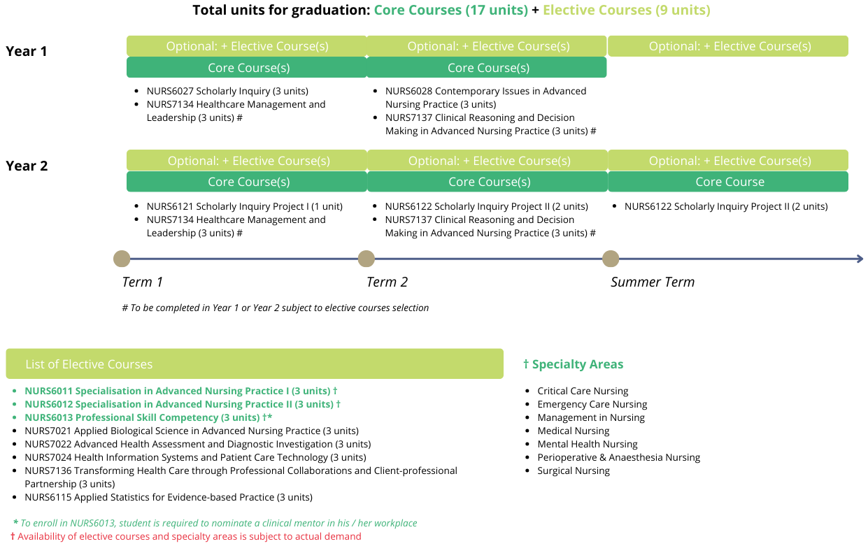 Programme Structure of Master of Nursing (MNurs) in English